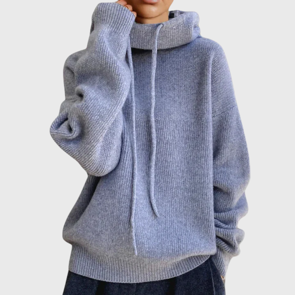 Bianca | Maglione a trecce con collo alto