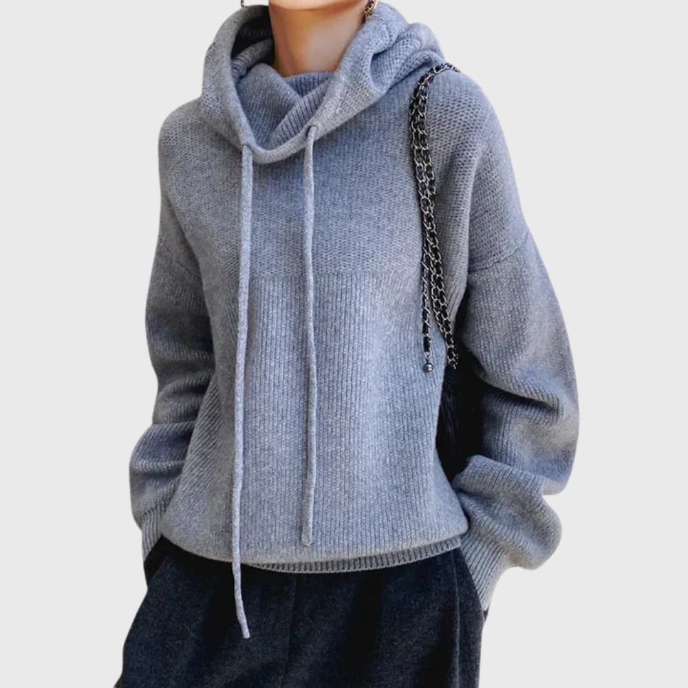 Bianca | Maglione a trecce con collo alto