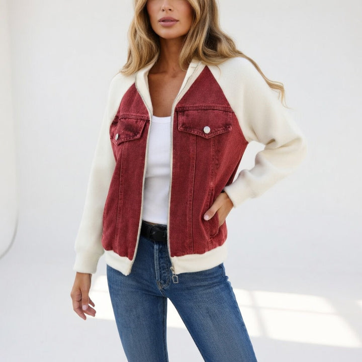 Ilaria | Giacca in denim e maglia con zip