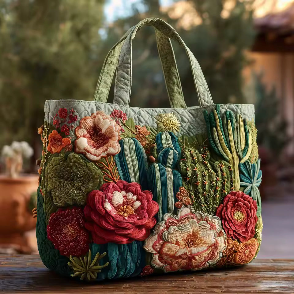 Borsa artigianale - motivi a cactus