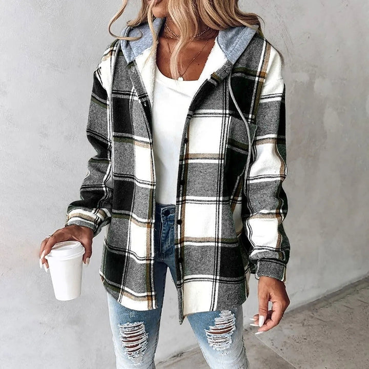 Ludovica | Camicia a quadri con cappuccio