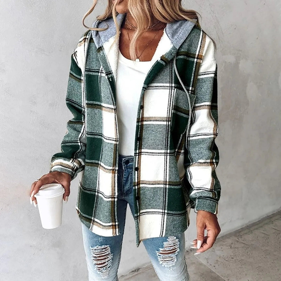 Ludovica | Camicia a quadri con cappuccio