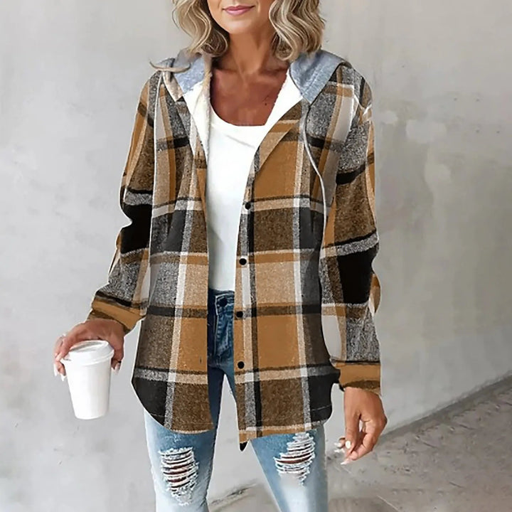 Ludovica | Camicia a quadri con cappuccio