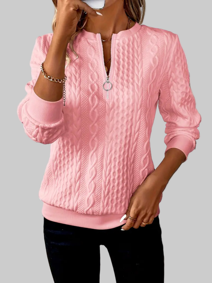 Alessia | Maglione a trecce con zip