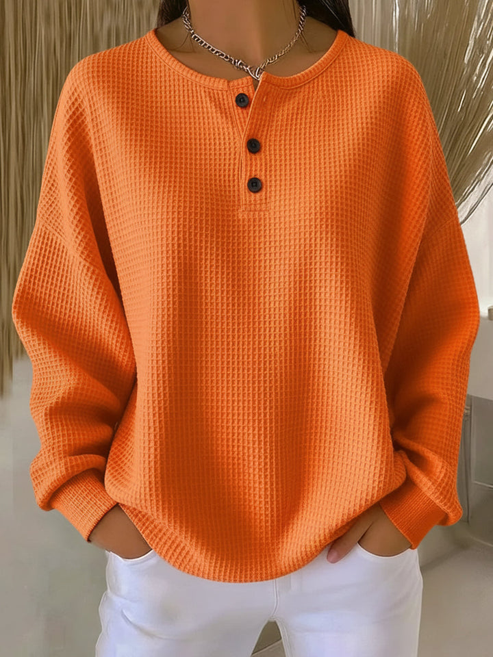Giulia | Maglione Henley con trama a nido d'ape