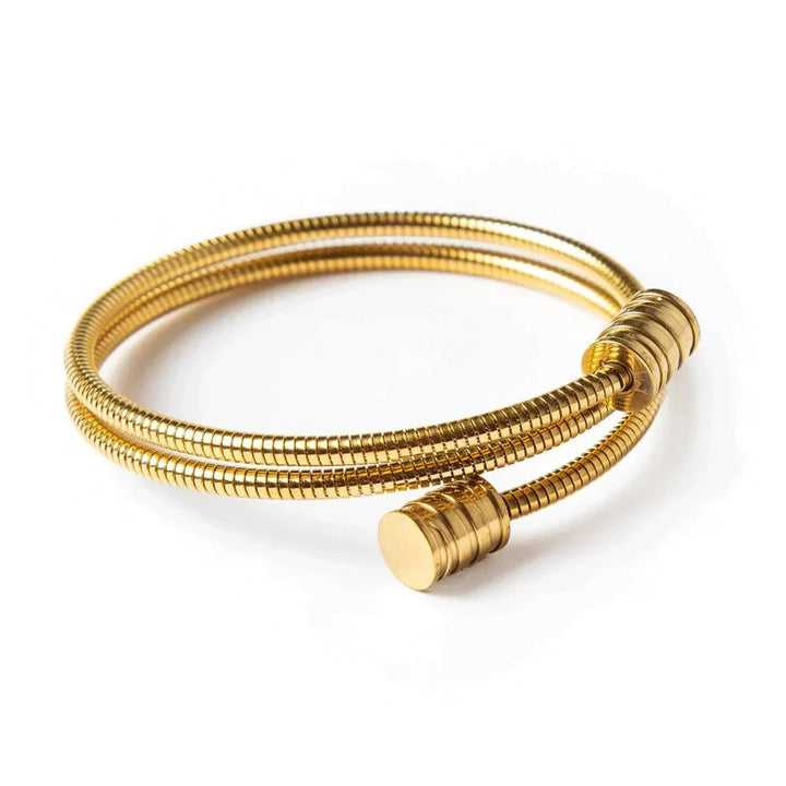 Amanda | Bracciale a spirale triplo placcato in oro 18 carati