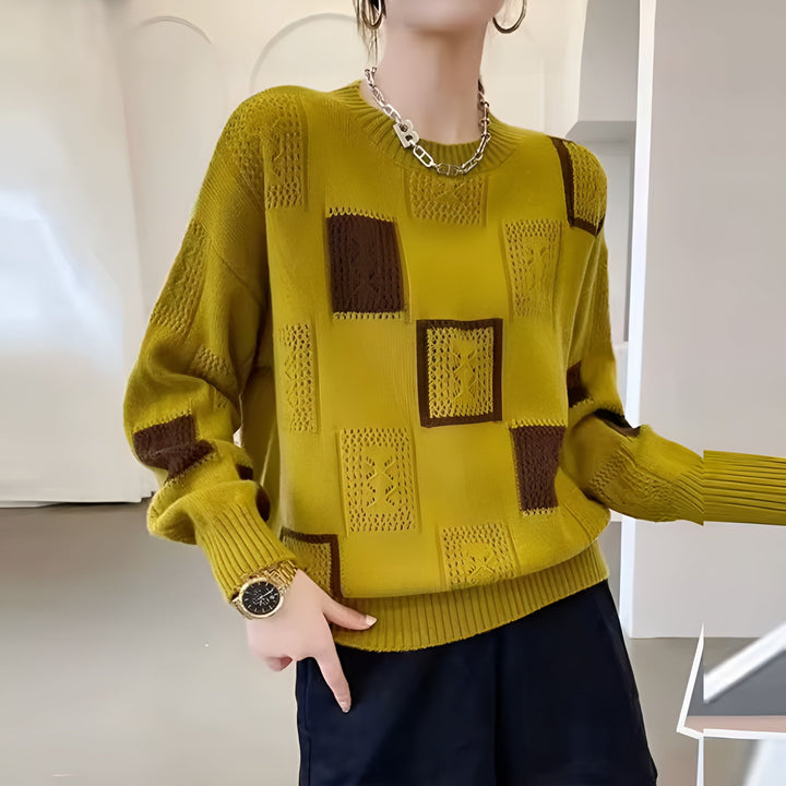 Aurora | Maglione con motivo geometrico patchwork