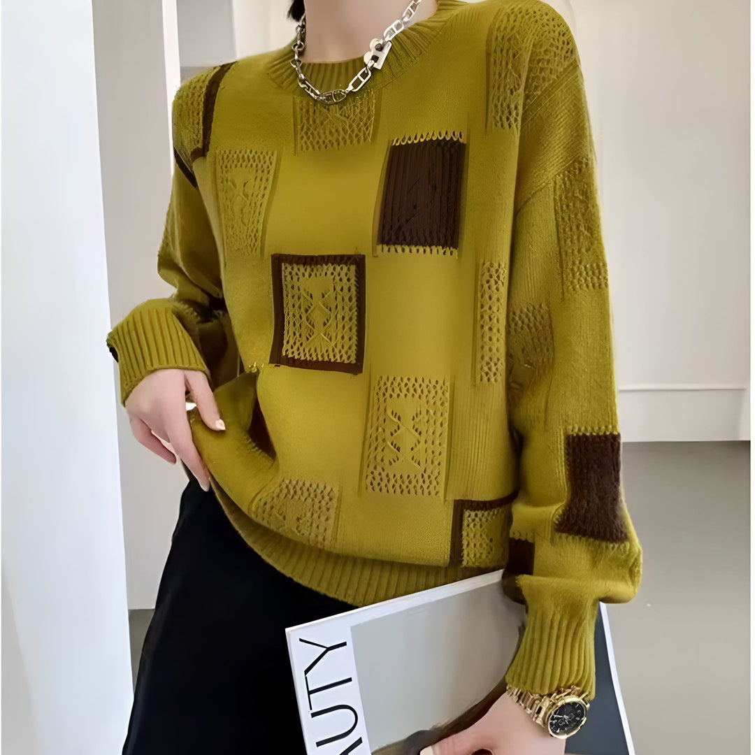 Aurora | Maglione con motivo geometrico patchwork