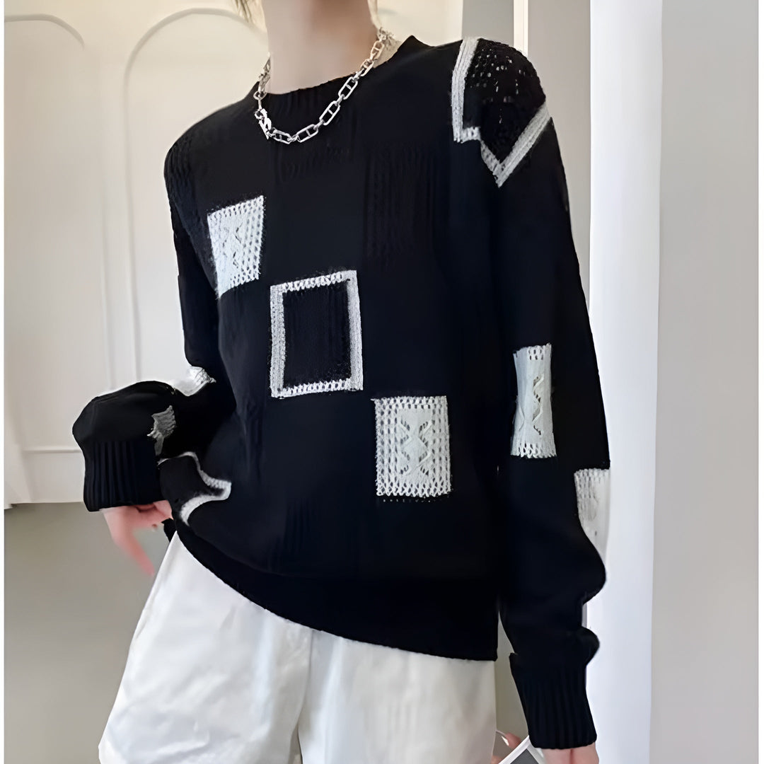 Aurora | Maglione con motivo geometrico patchwork