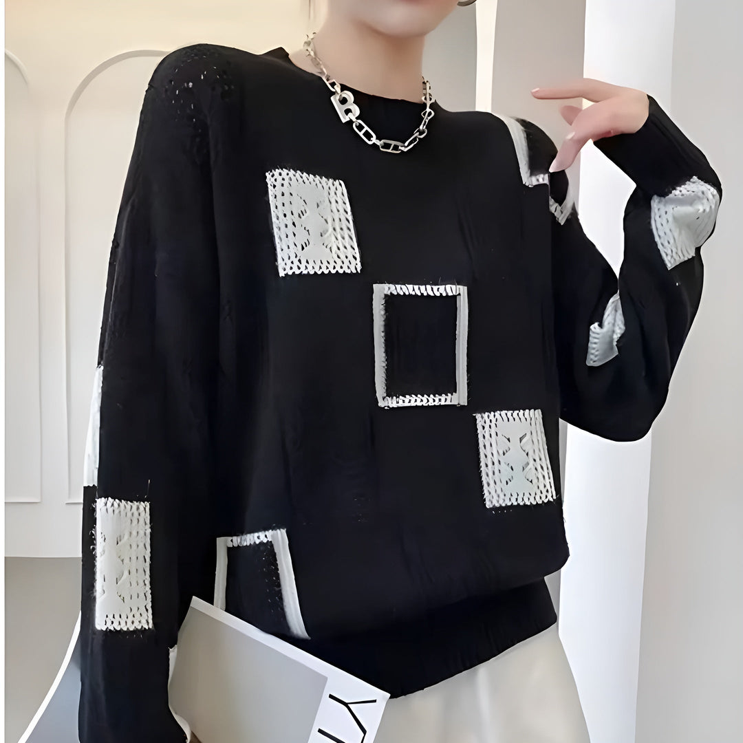 Aurora | Maglione con motivo geometrico patchwork