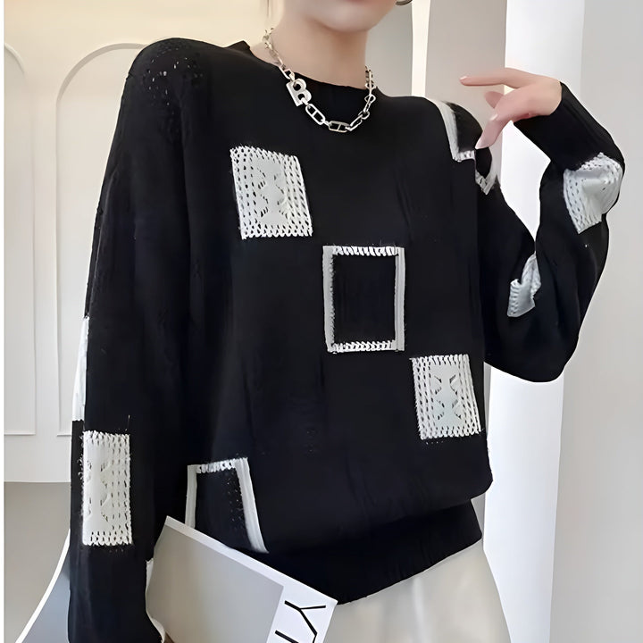 Aurora | Maglione con motivo geometrico patchwork