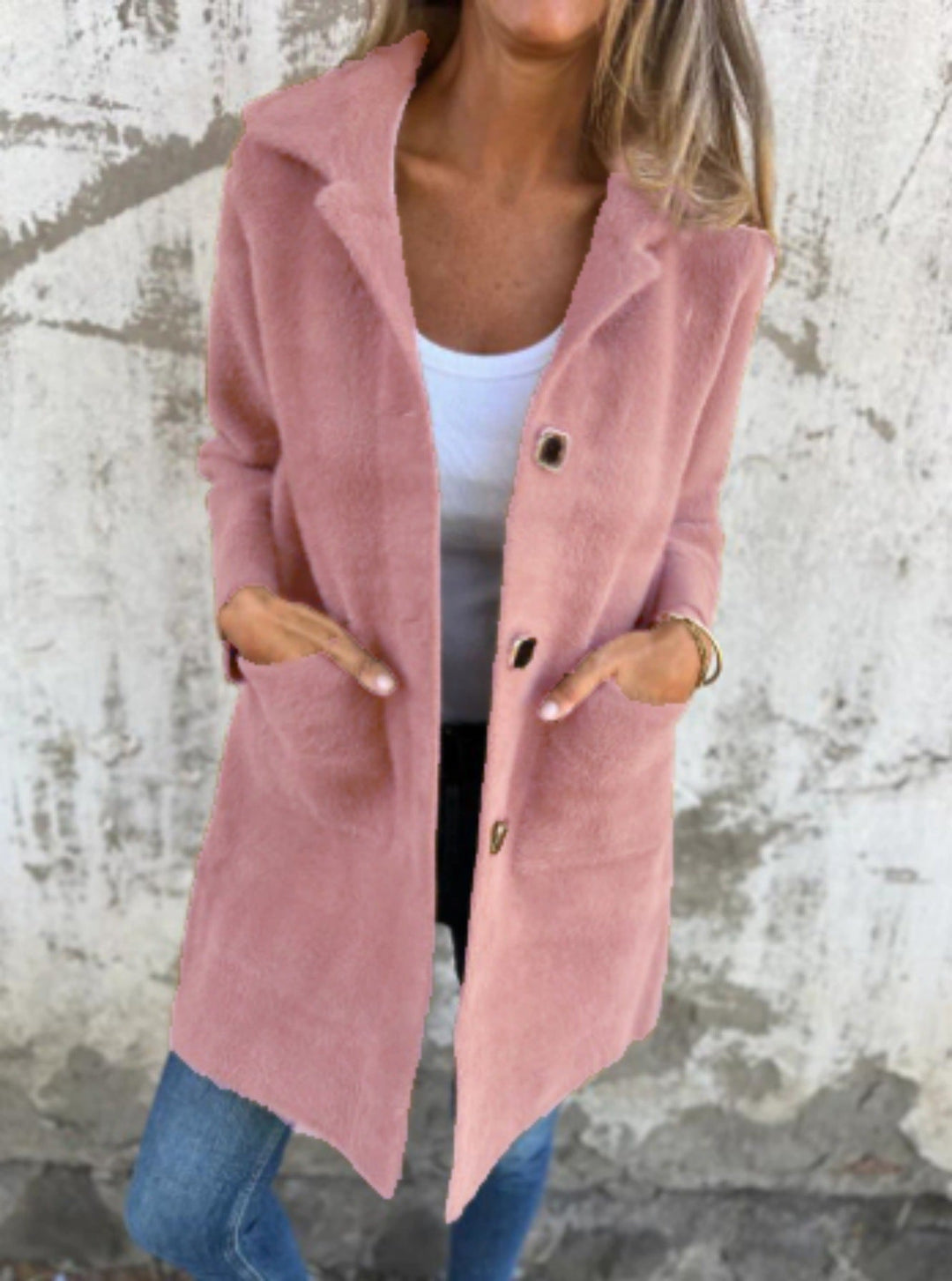 Cristina | Cappotto midi morbido con bottoni