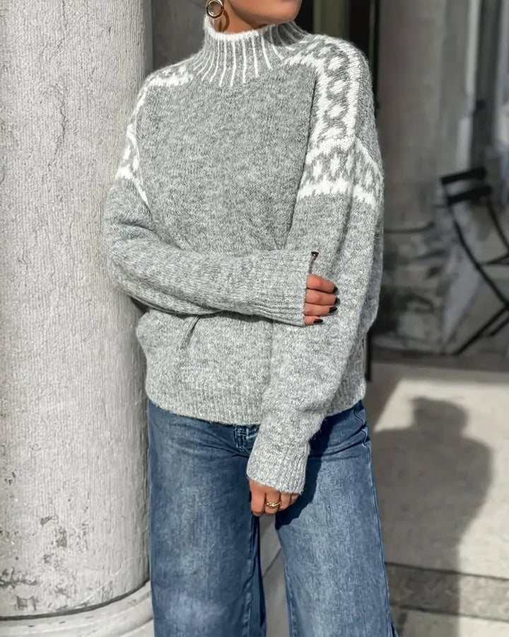 Ludovica | Maglione in lana merino con motivo nordico