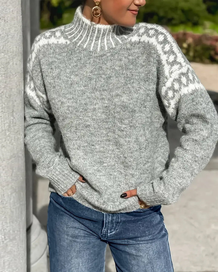 Ludovica | Maglione in lana merino con motivo nordico