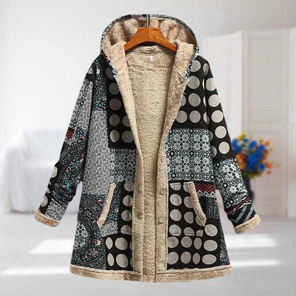 Alessia | Cappotto con motivo patchwork a pois