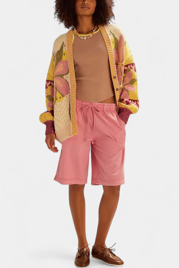 Adriana | Cardigan elegante con motivo floreale