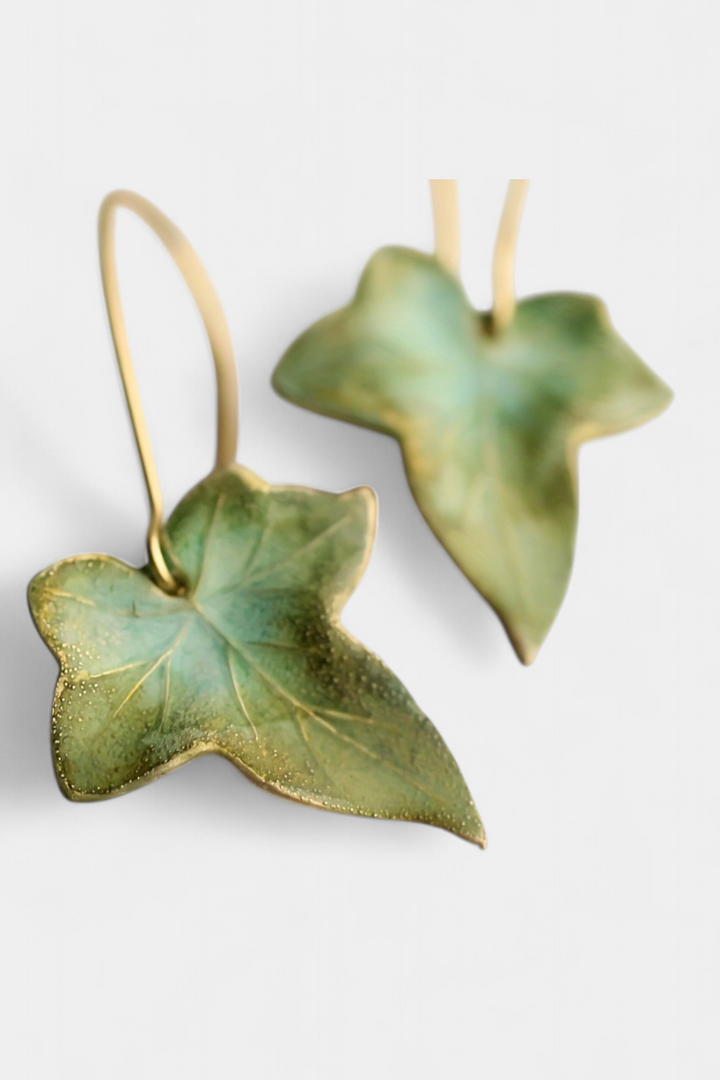 Orecchini Vintage Foglia Verde