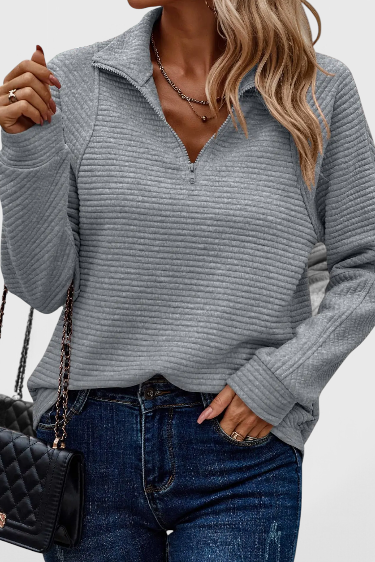 Ludovica | Maglione con scollo a V e zip