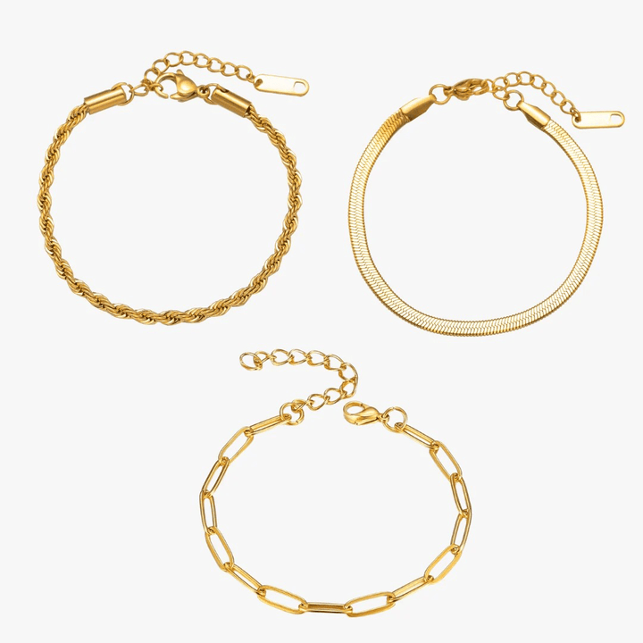 Esential | Set di bracciali placcati in oro 18 carati