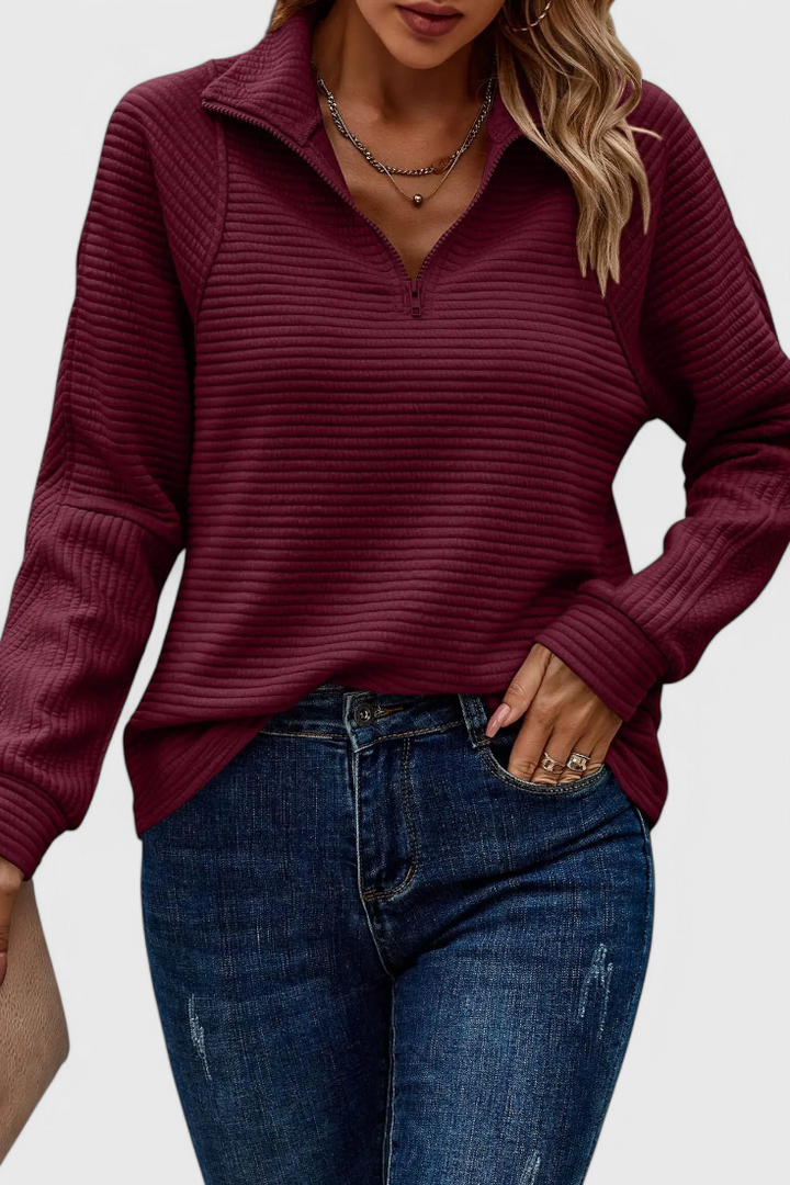 Ludovica | Maglione con scollo a V e zip