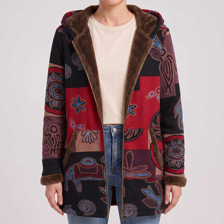 Aurora | Cappotto con motivo patchwork artistico