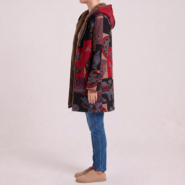 Aurora | Cappotto con motivo patchwork artistico