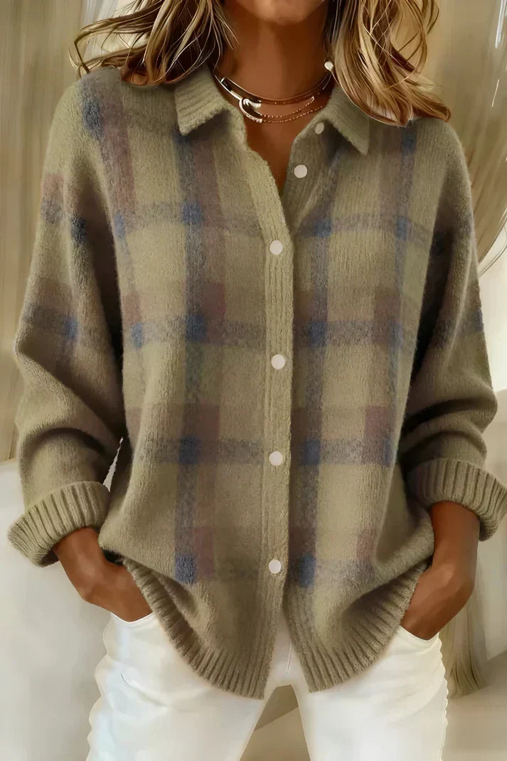 Greta | Cardigan morbido a quadri