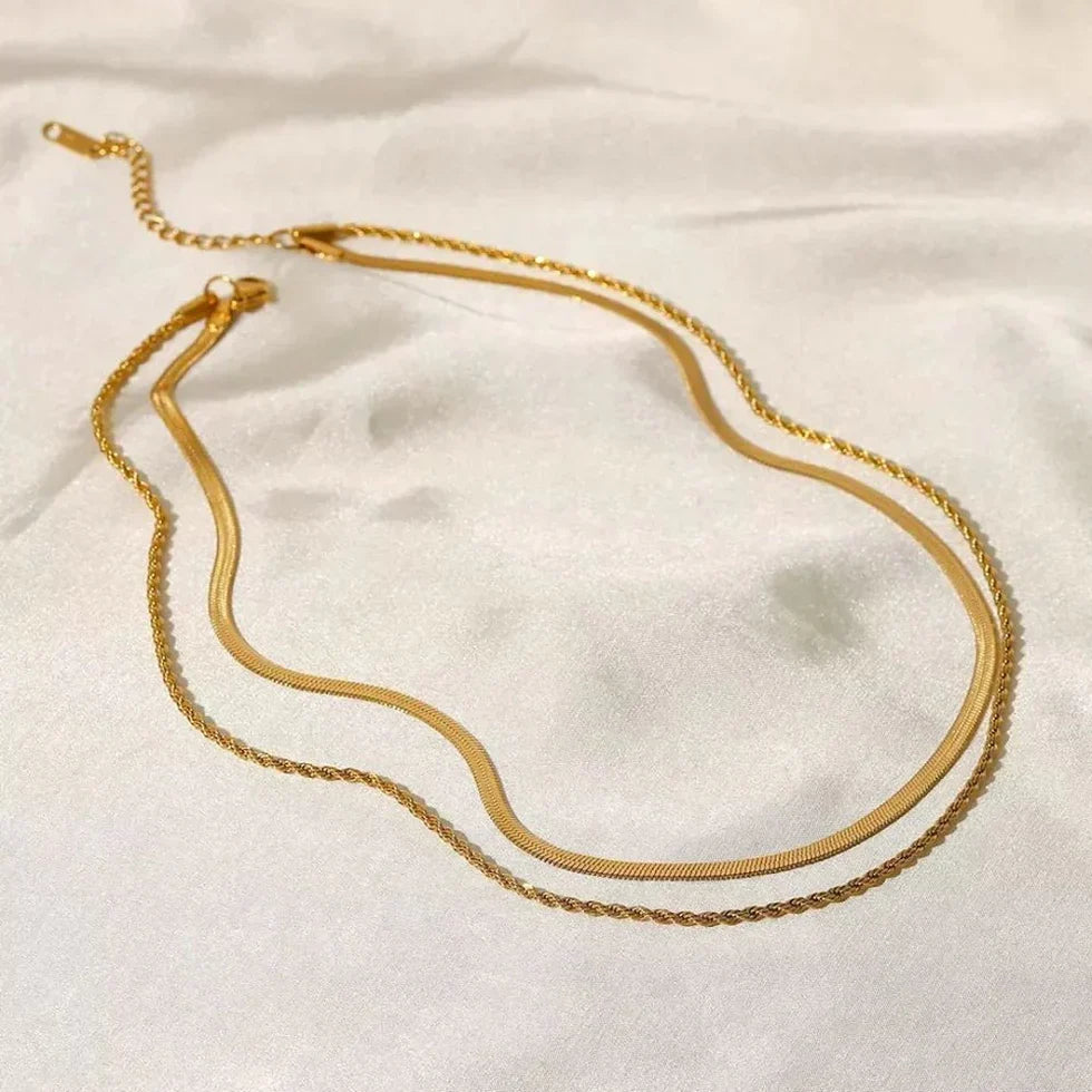 Malena | Doppio collana placcato oro 18 carati