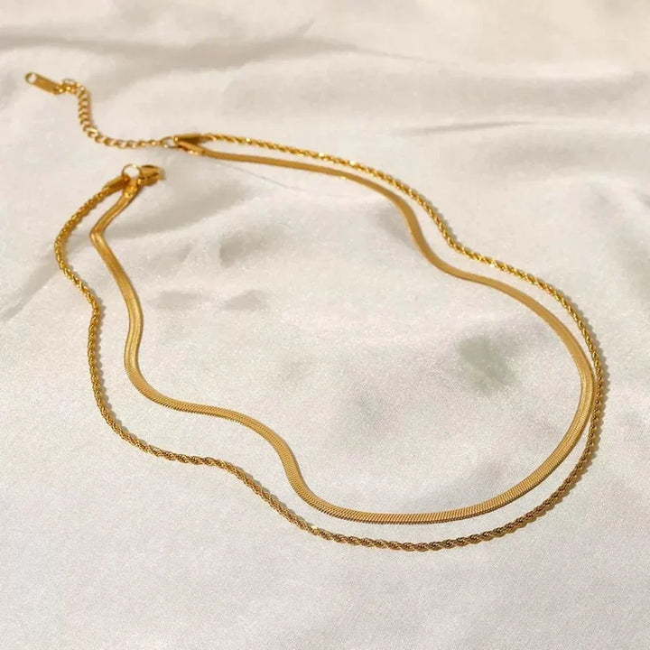 Malena | Doppio collana placcato oro 18 carati