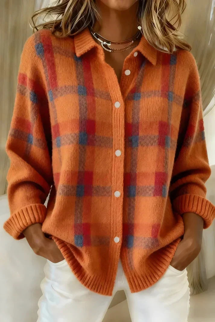 Greta | Cardigan morbido a quadri