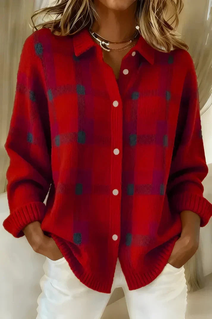 Greta | Cardigan morbido a quadri