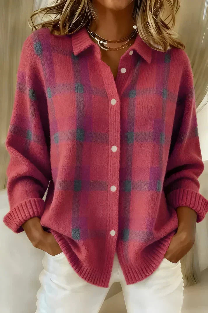 Greta | Cardigan morbido a quadri