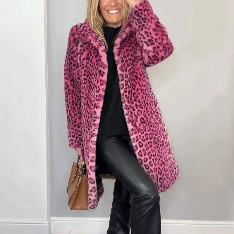 Greta | Cappotto in ecopelliccia leopardata