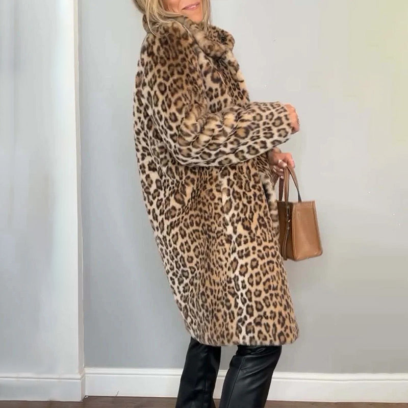 Greta | Cappotto in ecopelliccia leopardata