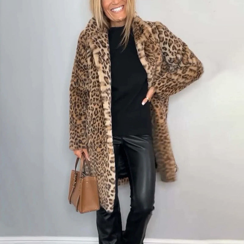 Greta | Cappotto in ecopelliccia leopardata