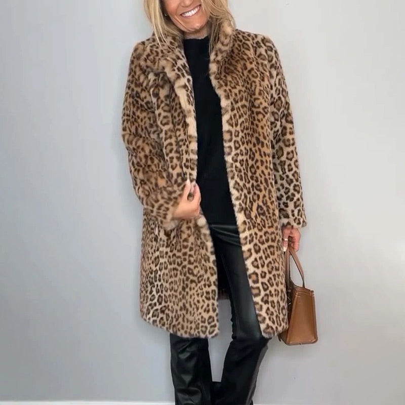 Greta | Cappotto in ecopelliccia leopardata
