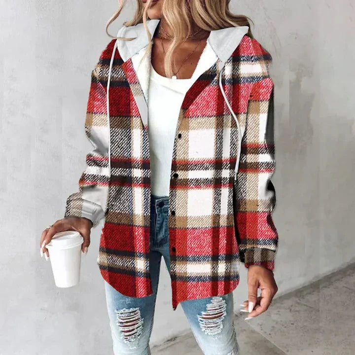 Ludovica | Camicia a quadri con cappuccio