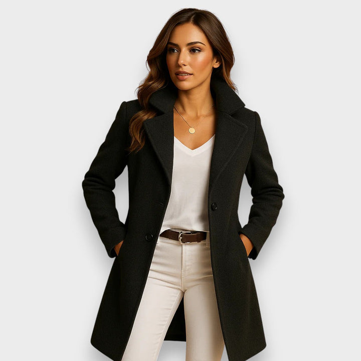 Chiara | Cappotto monopetto con revers classici