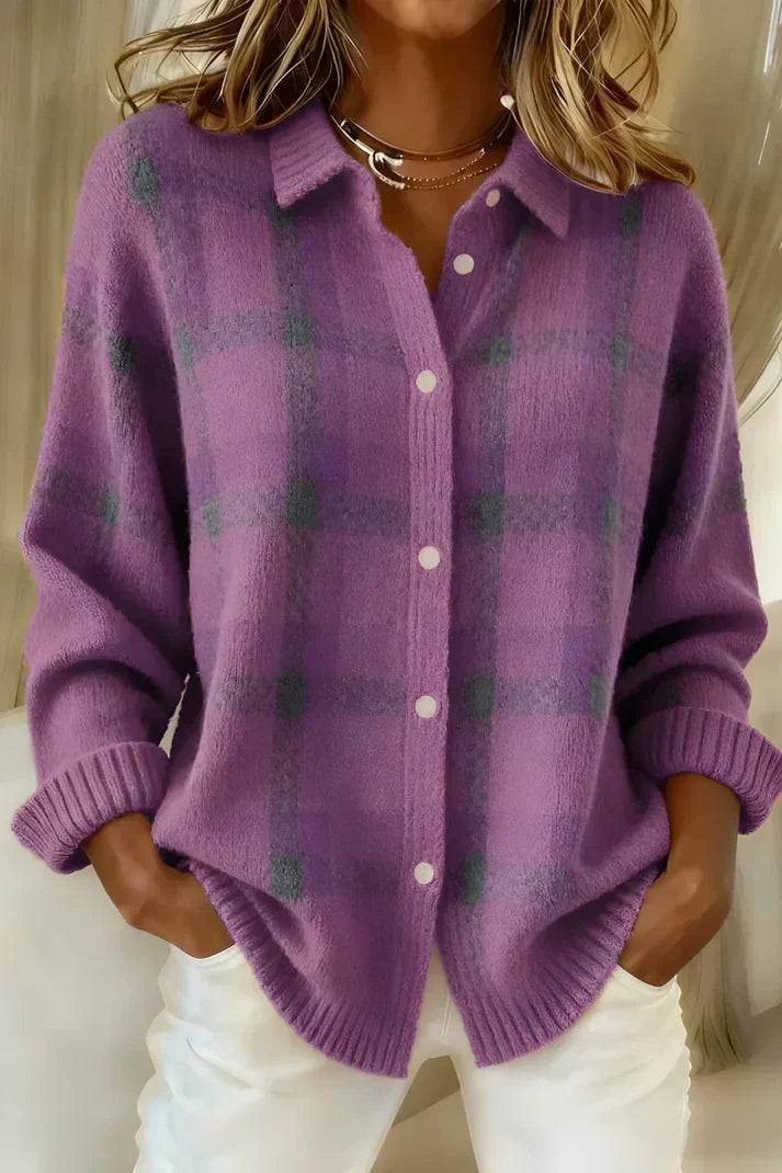 Greta | Cardigan morbido a quadri